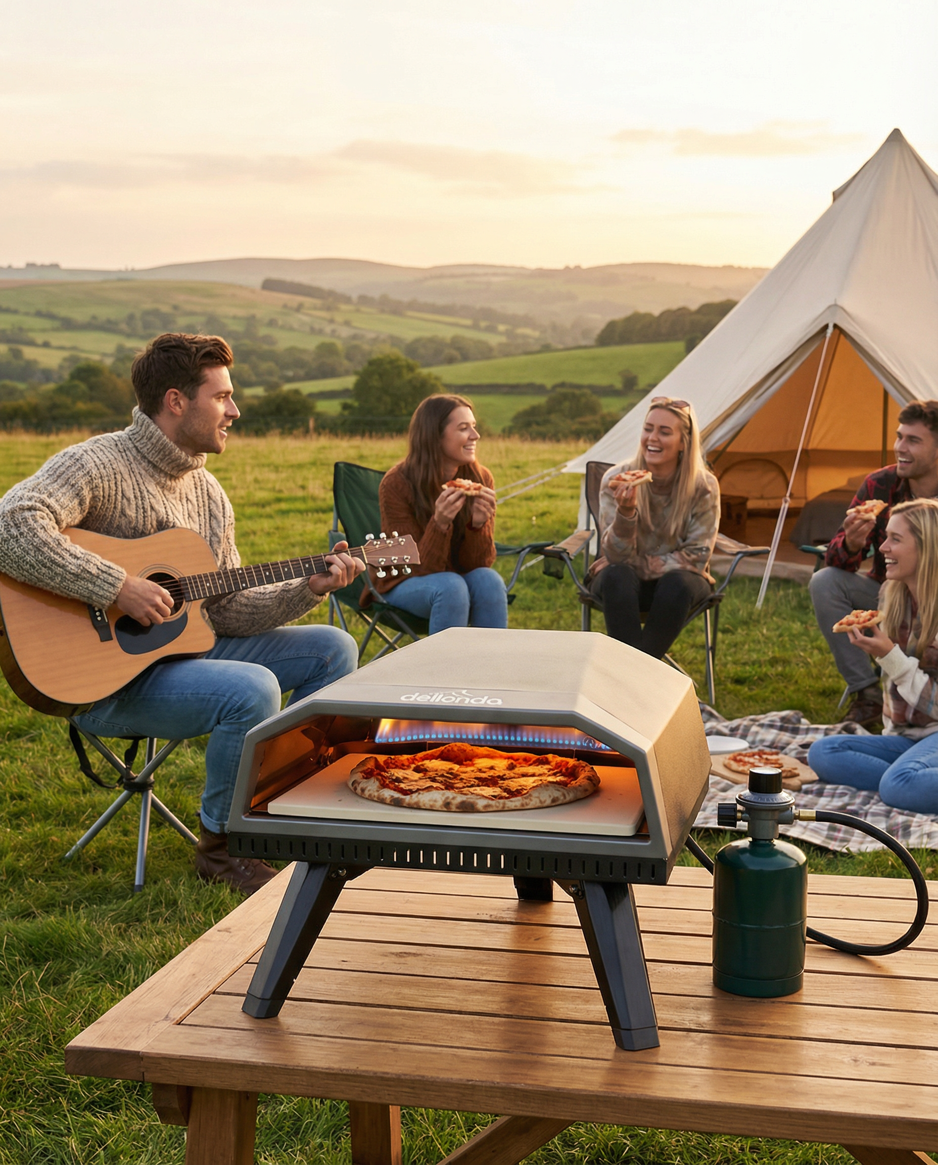 Dellonda - Portable Gas Pizza Oven with Carry Bag & 12" Pizza Peel