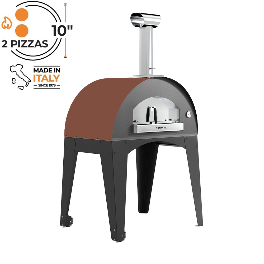 Fontana - Lorenzo Rosso Wood Burning Pizza Oven With Trolley