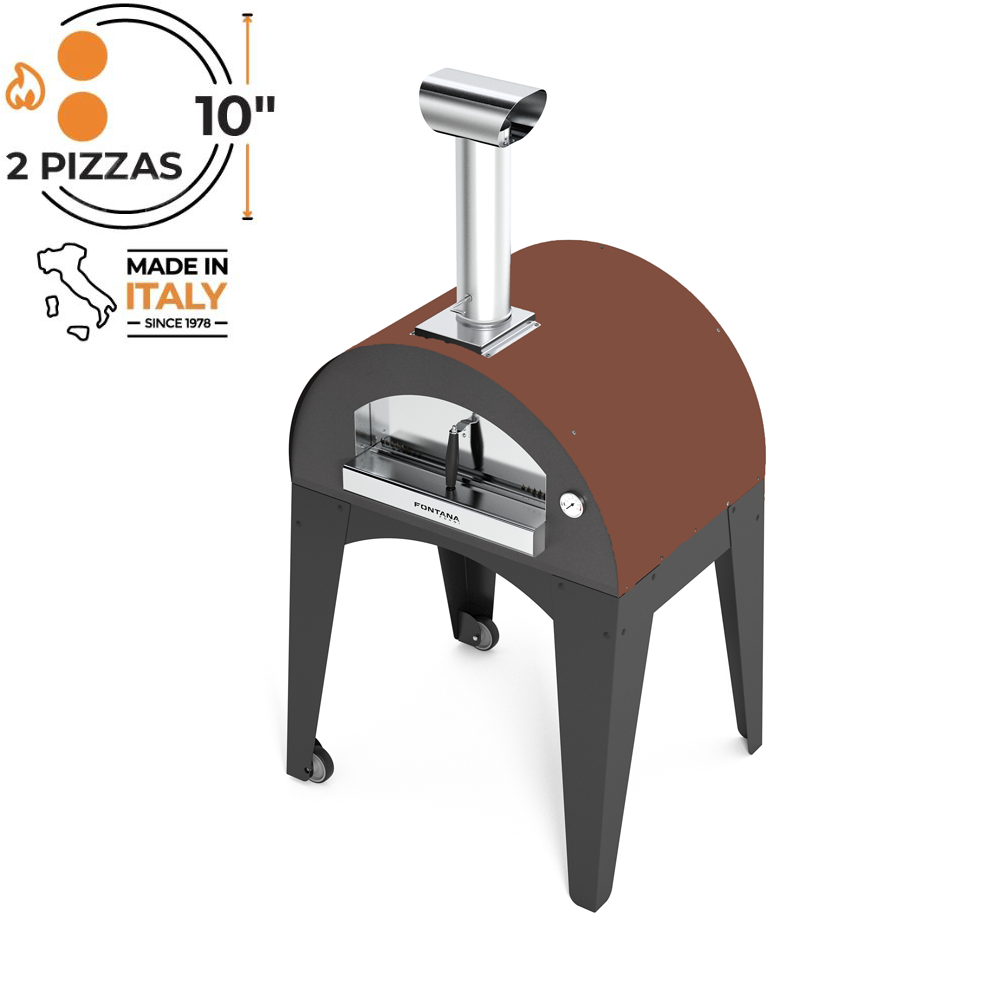 Fontana - Lorenzo Rosso Wood Burning Pizza Oven With Trolley