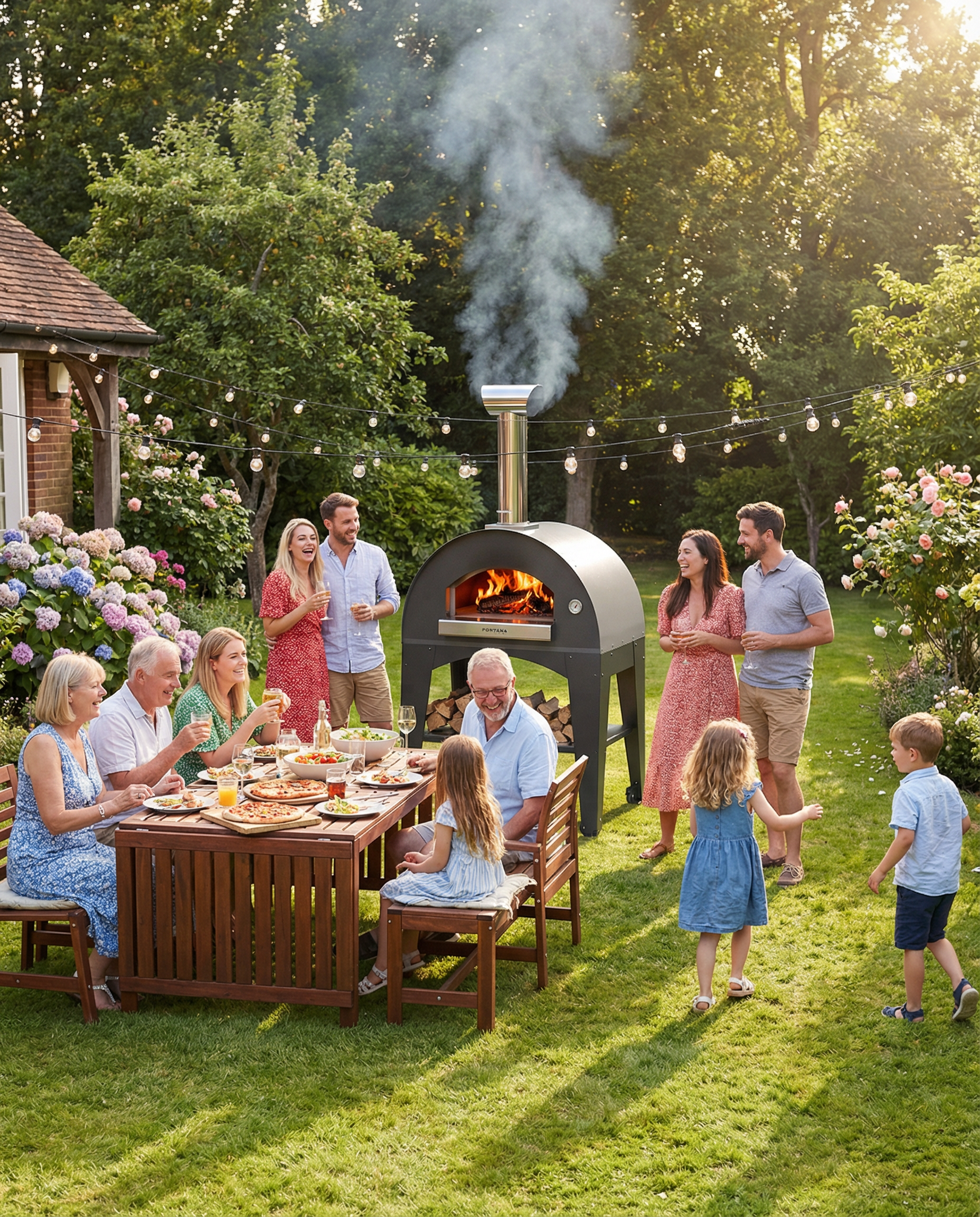 Fontana - Lorenzo Pearl Wood Burning Pizza Oven With Trolley