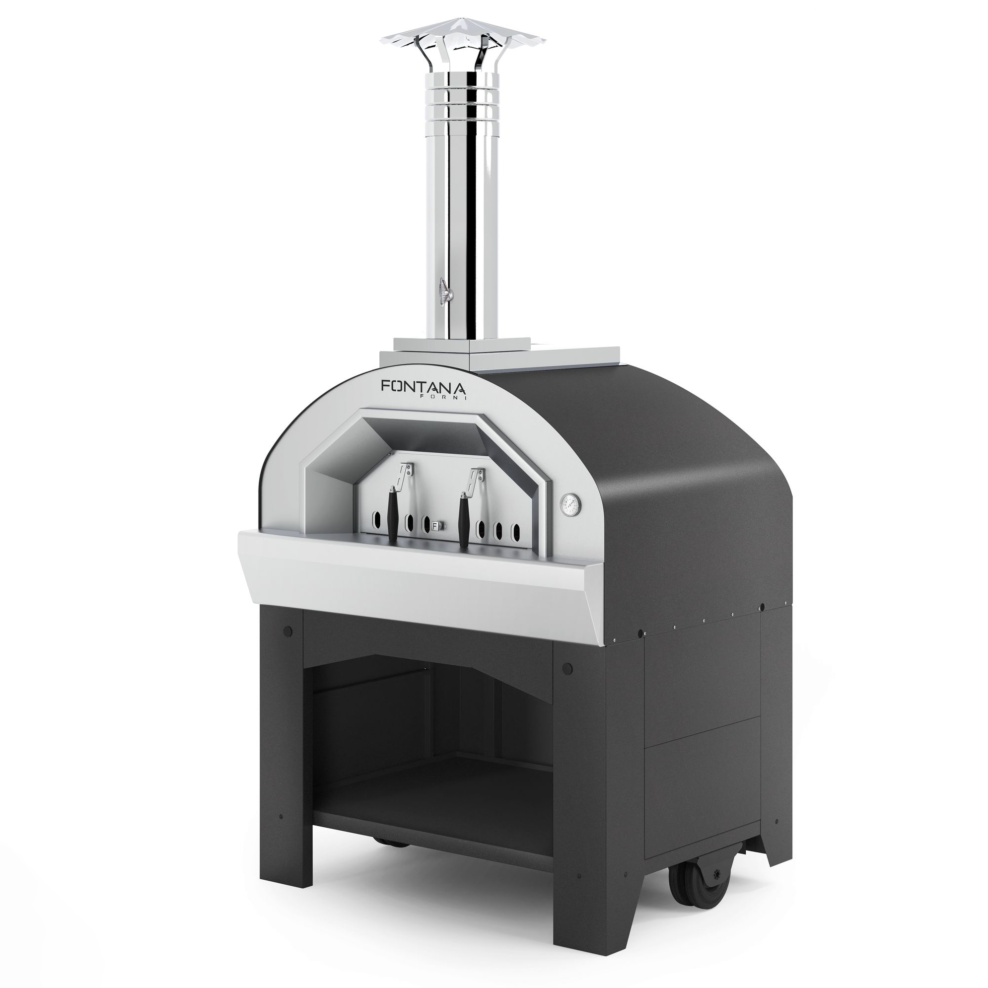 Fontana - Vulcano Commercial Wood Fired Pizza Oven with Cart